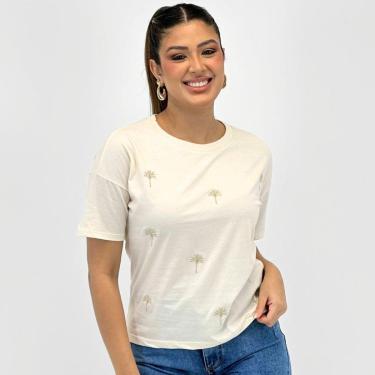 Imagem de Camiseta Malwee Manga Curta com Bordados Feminina-Feminino