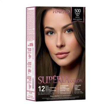 Imagem de Tinta de Cabelo Amend Superia Color 500 Castanho Claro Sem Amônia