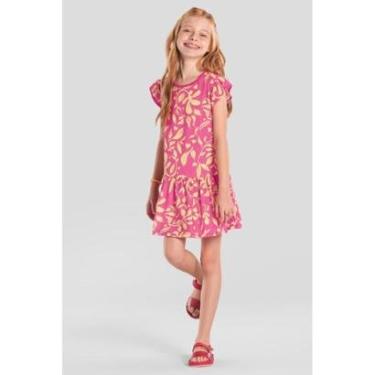 Imagem de Vestido infantil menina de flores Brandili -Rosa-Feminino