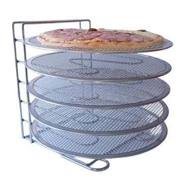 Imagem de Suporte Organizador Para Forma De Pizza 35 Cm 5 Prateleiras - Ferro e 