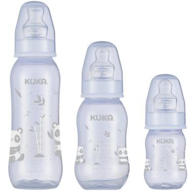 Imagem de Kit com 3 Mamadeira Natural Color Kuka Bico Ortodôntico Branco