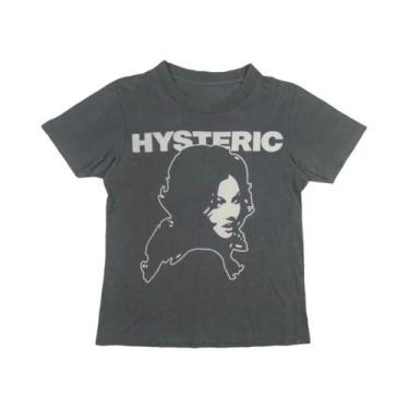 Imagem de Camiseta Gráfica Unissex Em Carvão Hysteric Glamour Estilo Retrô Dos A