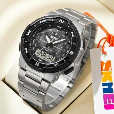 Imagem de Relógio Masculino Skmei Digital 1370 Prata e Preto