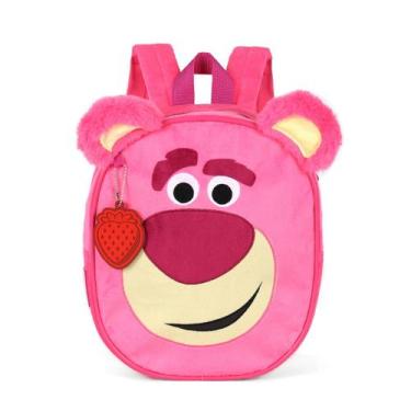 Imagem de Mochila Passeio com Orelhas 3D Lotso Toy Story Pelúcia - Luxcel, Rosa