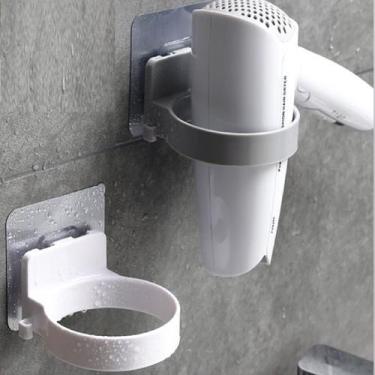 Imagem de Kit 2 Suportes Secador Cabelo Parede Fixação Adesiva - Equipe Y