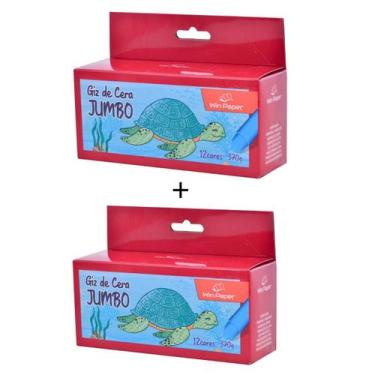 Imagem de Kit Meu Primeiro Giz de Cera 12 Cores com 2 unidades - Wincy Casa