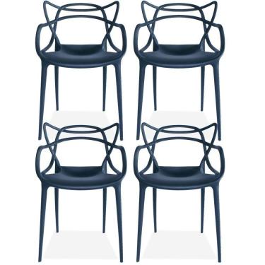 Imagem de Kit 04 Cadeiras Decorativas Para Sala De Jantar Amsterdam F03 Preto - Lyam Decor
