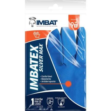 Imagem de Luva de Látex, Tamanho 9 (g), cor Azul, Antiderrapante, Verniz Silver,