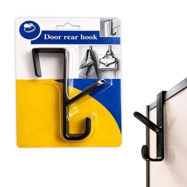 Imagem de Gancho Porta Duplo Multiuso Organizador Pratico Casa Banheiro Quarto Mochila Roupa Casaco Bolsa