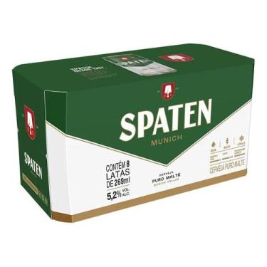 Imagem de Pack Cerveja Spaten Munich Puro Malte Lata 269ml - 8 Unidade - Congrat