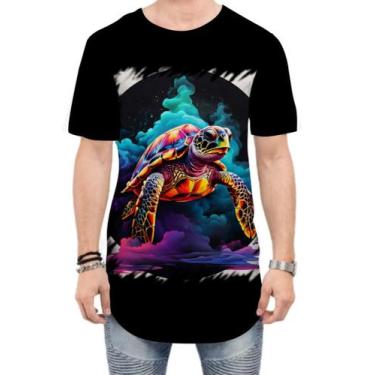 Imagem de Camiseta Longline de Tartaruga Marinha Neon Style 1 - Kasubeck Store, 