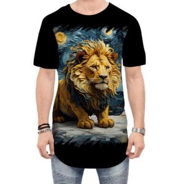Imagem de Camiseta Longline Leão Noite Estrelada Van Gogh 4 - Kasubeck Store®, P