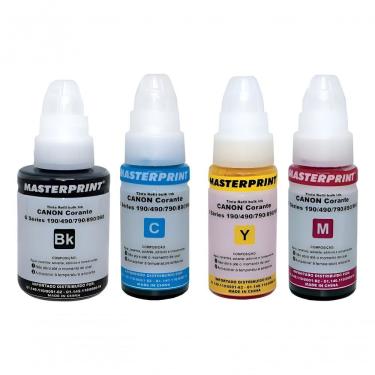 Imagem de Kit de Tintas para Impressora Gi-190 Reposição Completa Compatível com Canon G1900 G311...