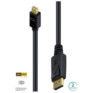Imagem de Cabo Displayport X Mini Displayport Ultra HD 2M para Áudio e Vídeo 4K 120HZ e 5120x2880...