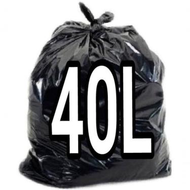 Imagem de Saco para Lixo 40 Litros Micra 06 Parede Dupla para Descarte Doméstico Preto Higipack