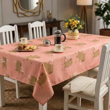 Imagem de Toalha de Mesa Retangular Oxford 2,20x1,40 Poliéster Estampada Lavável