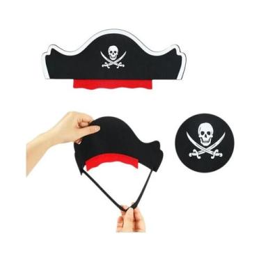Imagem de Fantasia De Pirata Infantil Para O Halloween, Chapéu Com Fitas Vermelh