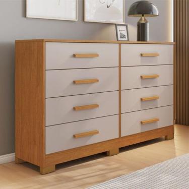 Imagem de Cômoda para Quarto 8 Gavetas 98x133cm Olga - JCM Móveis