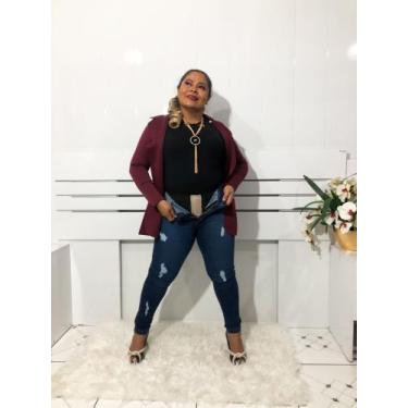 Imagem de Calça jeans feminina com cinta  modeladora e Lycra - LockSmith, 40