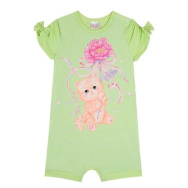 Imagem de Macacão Bebê Menina em Cotton Verde Claro - Kukiê, Verde claro, G