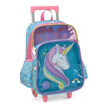 Imagem de Mochila Bolsa Escolar Infantil Luxcel Up4you Unicórnio Rosa