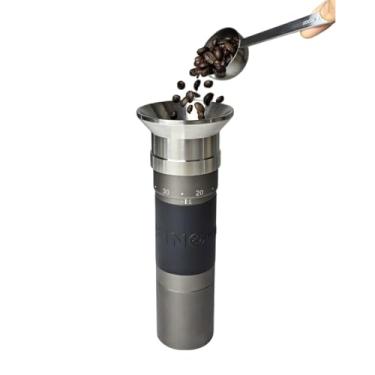 Imagem de Funil de dosagem para moedor manual de café manual, base de suporte de moedor de café de aço inoxidável 304 mantém o corpo estável, compatível com KINGrinder K2/K0, TIMEMORE C3/C3S/C3S Pro/C2S/C5 Pro