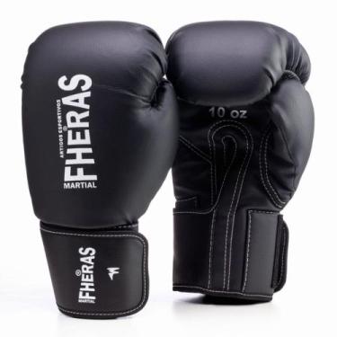 Imagem de Luva Boxe Muay Thai Mma Fheras, Preto, 12oz