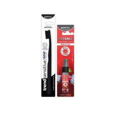 Imagem de Kit Spray Bucal Cereja + Escova de Dente Trend Sensitive, Preto