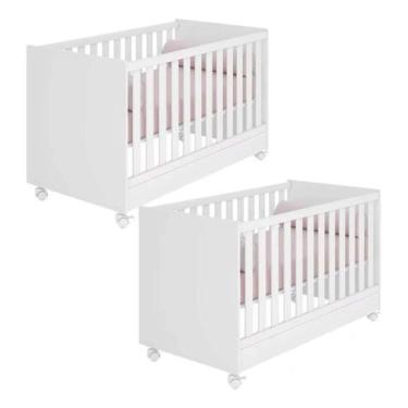 Imagem de Kit Para Quarto Infantil Com 2 Berços Padrão Americano Que Vira Mini C