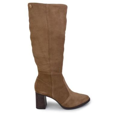 Imagem de Bota Feminina Dakota Cano Longo Couro Marrom - D2383, 37, Marrom