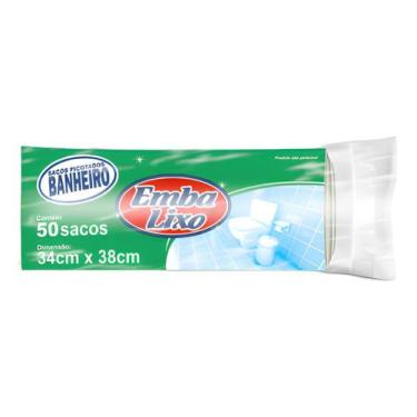 Imagem de Saco De Lixo Branco Pia Banheiro 10 Litros 50 Sacos + Brinde  Kit 2un 