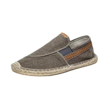 Imagem de Mocassins Casuais Vintage Masculinos Com Sola De Cânhamo, Sapatos Maci