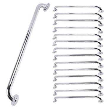 Imagem de Barra Corrimao de Apoio 80cm Inox Kit 14 Banheiro Suporte Idoso Defici
