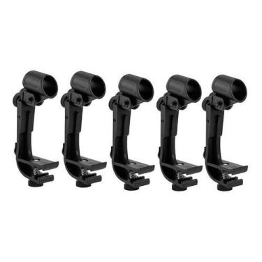 Imagem de Kit 5 Suporte Clamp + Cachimbo P/ Microfone Percussão Bateria - Colors