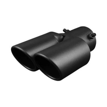 Imagem de Ponta De Escape Dupla Em Aço Inoxidável Preto 63mm Universal Para Carr