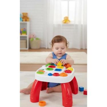 Imagem de 2x Mesinha Didática Infantil Blocos Encaixe 6-12 Meses Verme - Congrat