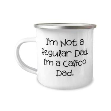 Imagem de Caneca de acampamento I'm Not a Regular Dad. I'm a Calico Dad. Caneca de gato Calico 355 ml, presentes brilhantes para gatos Calico