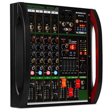 Imagem de Mesa de Som 4 Canais Amplificada Profissional Phantom Power BP-6170 DJ Bluetooth Mp3 Rádio Fm Usb Sd 16 Efeitos Delay e Reverb bivolt 110/220v