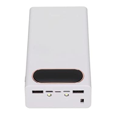 Imagem de DIY Power Charger Case, carregador de bateria de 2 vias portátil Plug and Play Multi usos Convenientes 12 baterias com 2 luzes LED para celular(Branco)