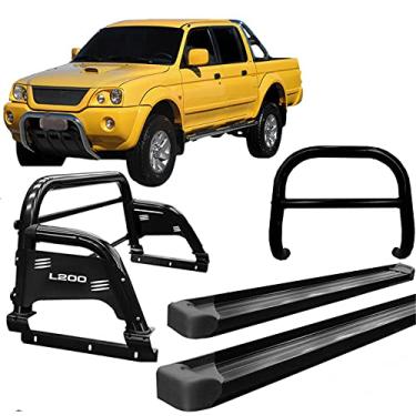 Imagem de Kit Quebra Mato +Estribo Plat +Santo Anto H3 L200 2004 Preto