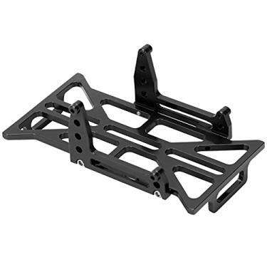 Imagem de RiToEasysports Placa de bateria de carro RC, bandeja de placa de montagem de bateria de liga de alumínio compatível com Axial SCX24 90081 C10 1/24 RC carro (preto)