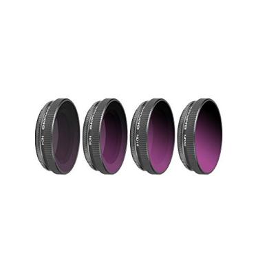 Imagem de VRfamily Conjunto de lentes ND PL CPL de filtro de mergulho ajustável para câmera de ação DJI Osmo (4 peças ND)