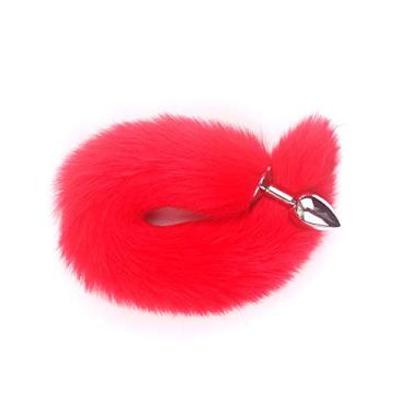 Imagem de XfeyaSri Plug Anale Metal SM Fox Tail Butt Tail Plug Backyard Plug Raposa Brinquedos Adultos Brinquedos Sexuais (vermelho)