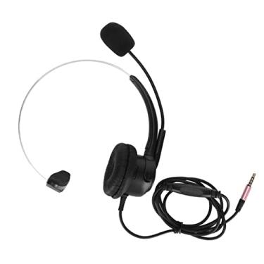 Imagem de Fone de ouvido de atendimento ao cliente, fones de ouvido caminhoneiro com fio mono de 3,5 mm, microfone com cancelamento de ruído com controle de volume adequado para atendimento ao cliente