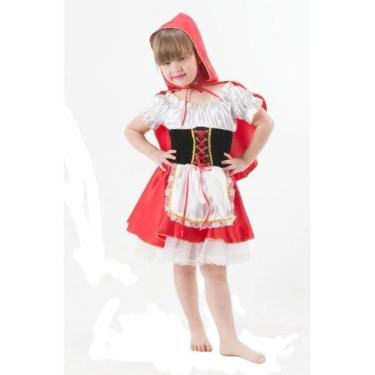 Imagem de Fantasia Vestido Chapeuzinho Vermelho Infantil Com Capuz - Mc Fantasai