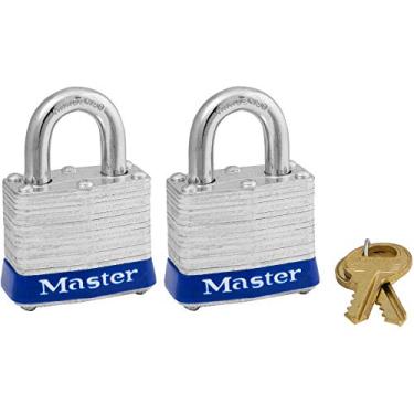 Imagem de Cadeados com chave, 1,5 polegadas, laminado, pacote com 2