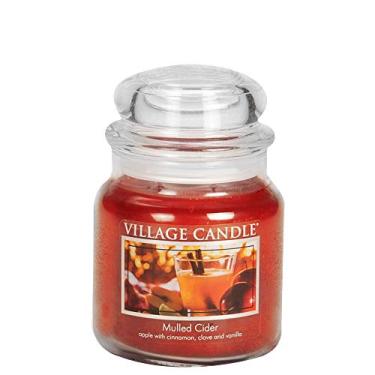 Imagem de Village Candle Frasco de boticário de vidro médio de cidra mulled perfumado, 400 ml, vermelho