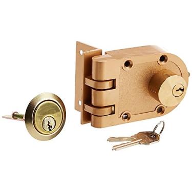 Imagem de Bloqueio de fechadura Rocky Mountain Goods à prova de Jimmy com chaves – Fechadura de segurança resistente – – Fechadura de trava de cilindro duplo – O protetor do obturador evita a entrada forçada