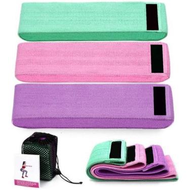 Imagem de Kit 3 Faixas Elásticas De Exercícios Hip Resistance Bands