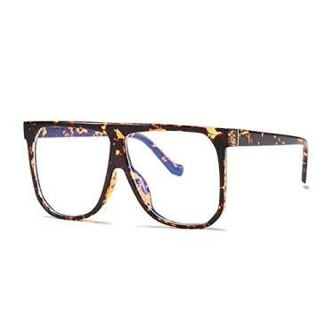 Imagem de Óculos de sol quadrados grandes de uma peça para mulheres moda uv400 óculos de sol masculinos lentes transparentes, 8, tamanho único